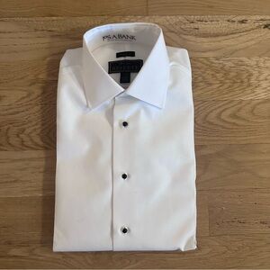 Jos A Bank Men's Reserve Collection Tailored Fit Formal Dress Shirt, White